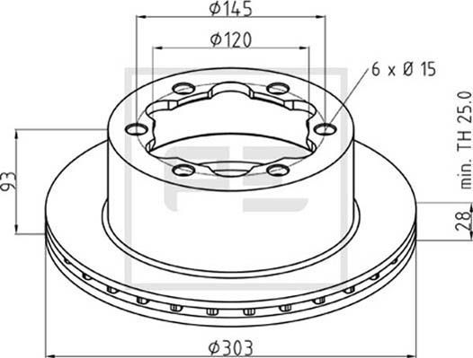 PE AUTOMOTIVE Тормозной диск 016.679-00A